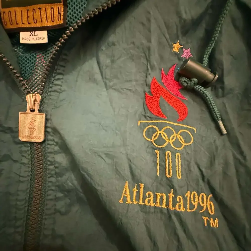 Vintage 1996 Atlanta Olympic Games Logo 7 Collection Hooded Windbreaker Jacket